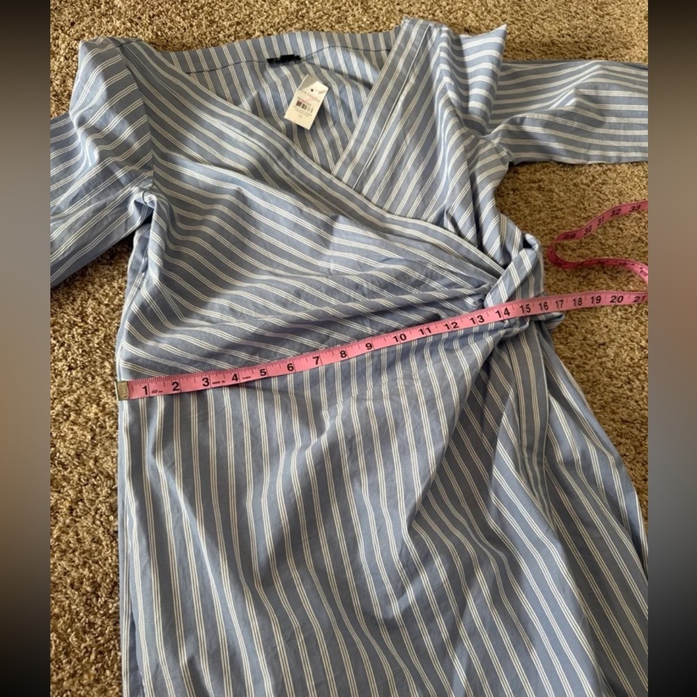 NWT Ann Taylor Striped Asymmetric Shirtdress 
size 10 - Picture 11 of 12
